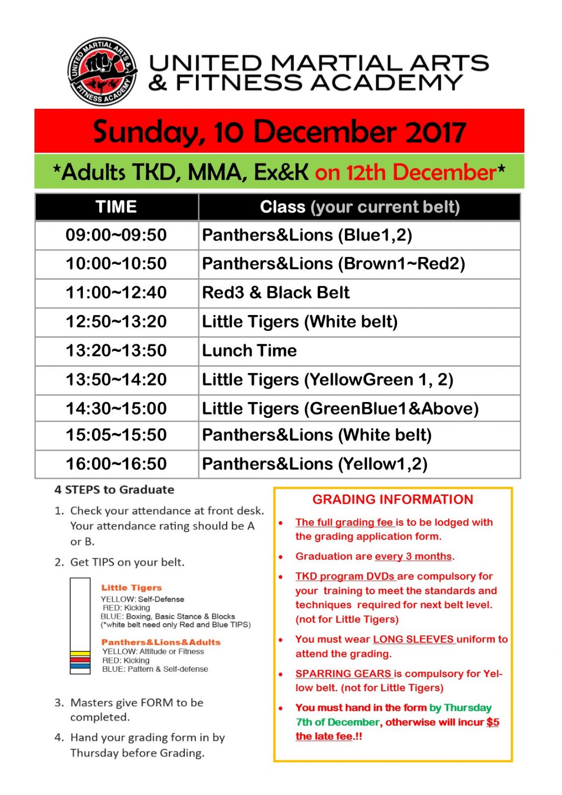Grading Schedule December 2017