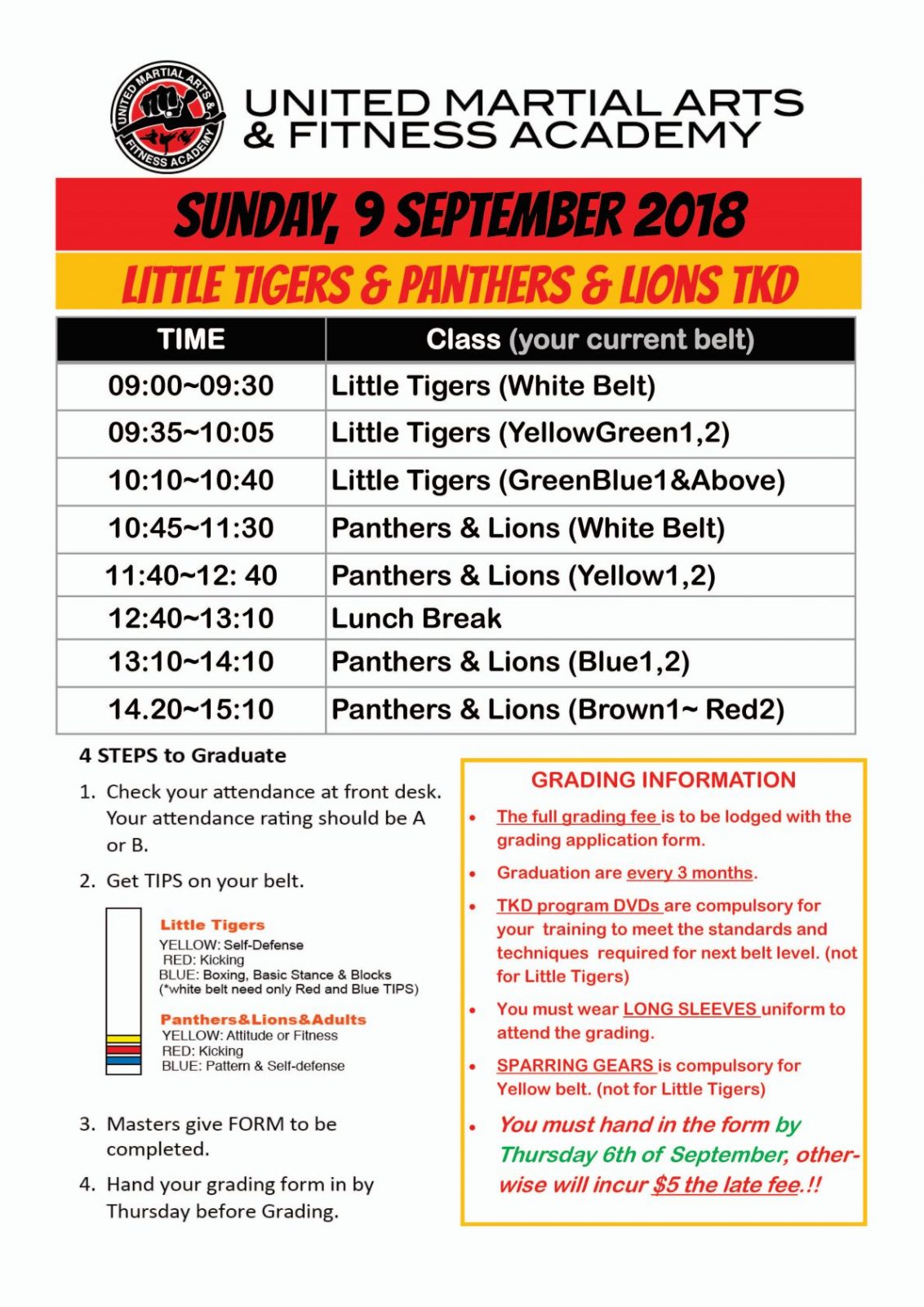 Grading Schedule September 2018 page 1